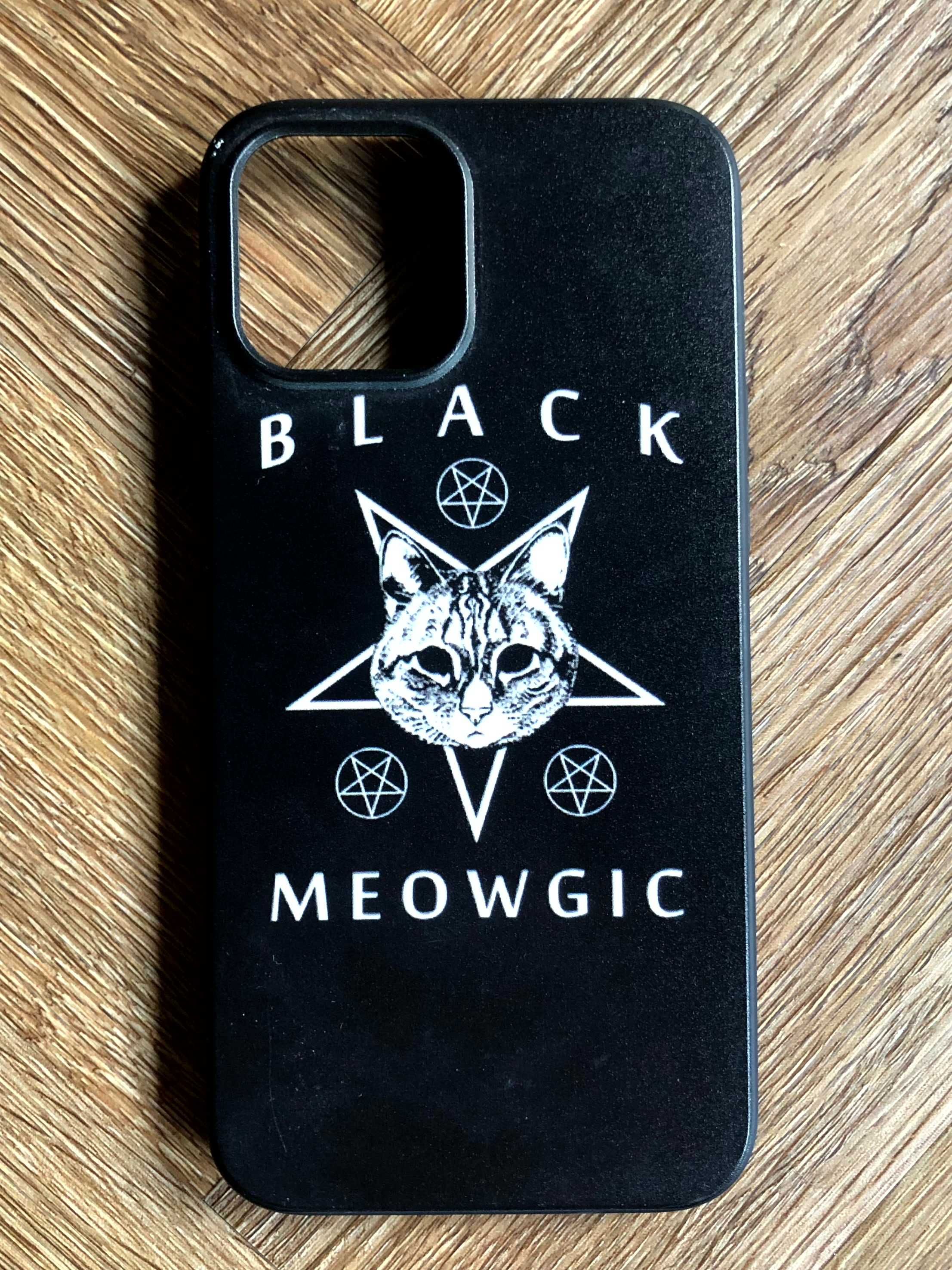 Case iPhone 12 Pro Max kot black cat magic meowgic witch goth grunge