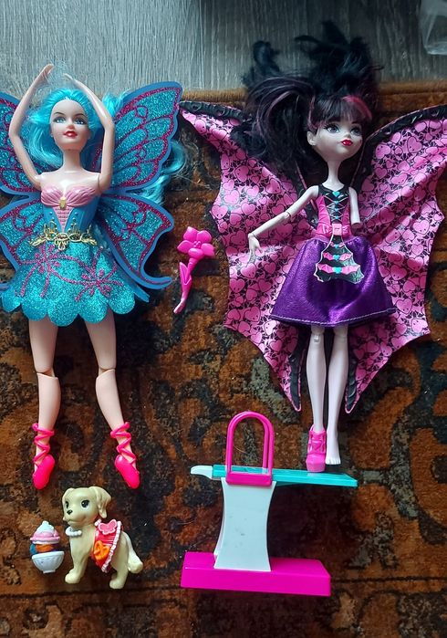 Barbie zestaw w ciąży baseball pływaczka wróżka wampir skocznia pies