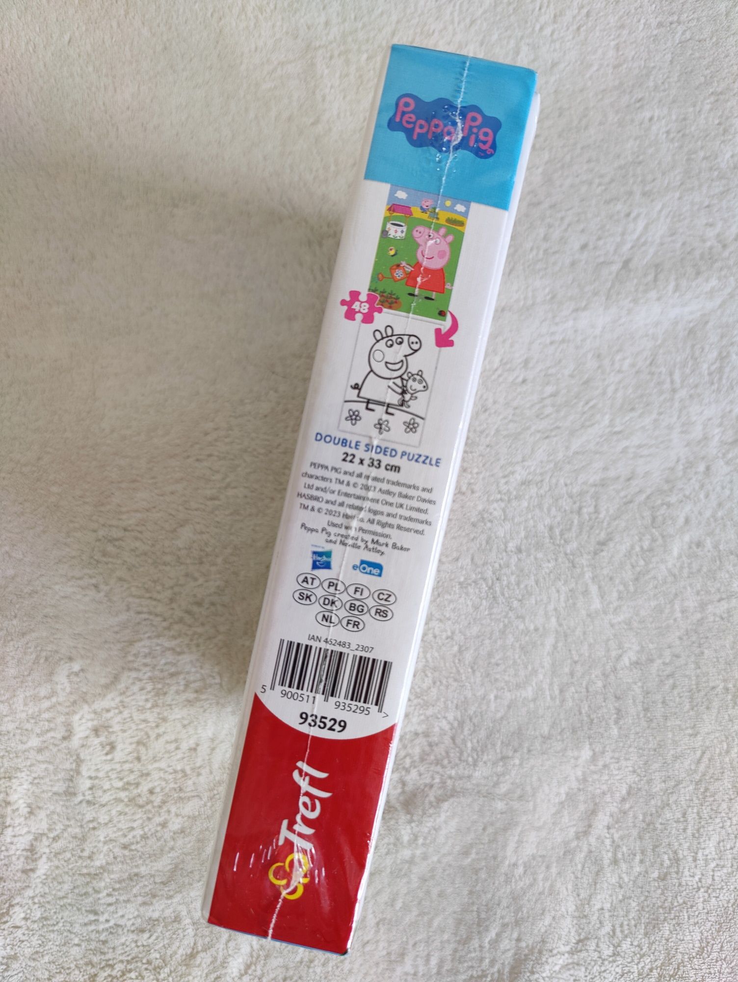 Nowe dwustronne puzzle świnka Peppa Pig 48 elementów do malowania 4+