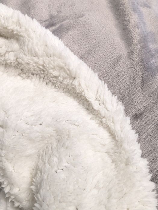 Шикарний теплий плед-покривало на хутрі-овчині