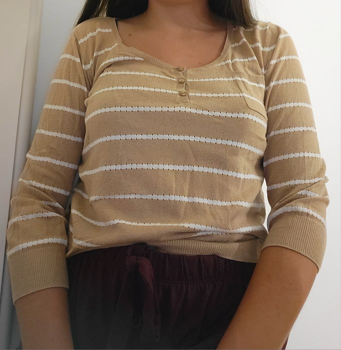 Camisola bege c/ riscas | Springfield