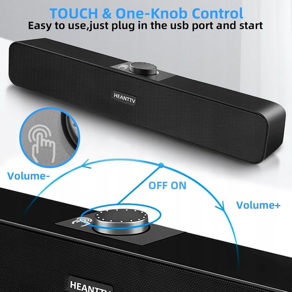 Głośnik do komputera Bluetooth 5.3 USB CZARNY HEANTTV Y-10