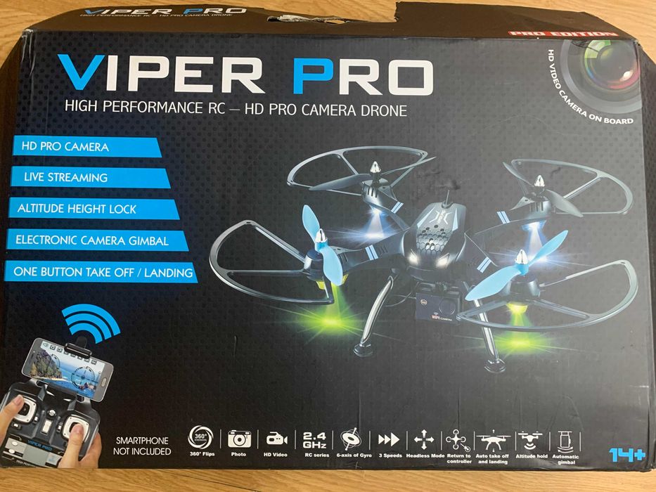 Дрон квадрокоптер Viper Pro с пультом управления-  2 штуки