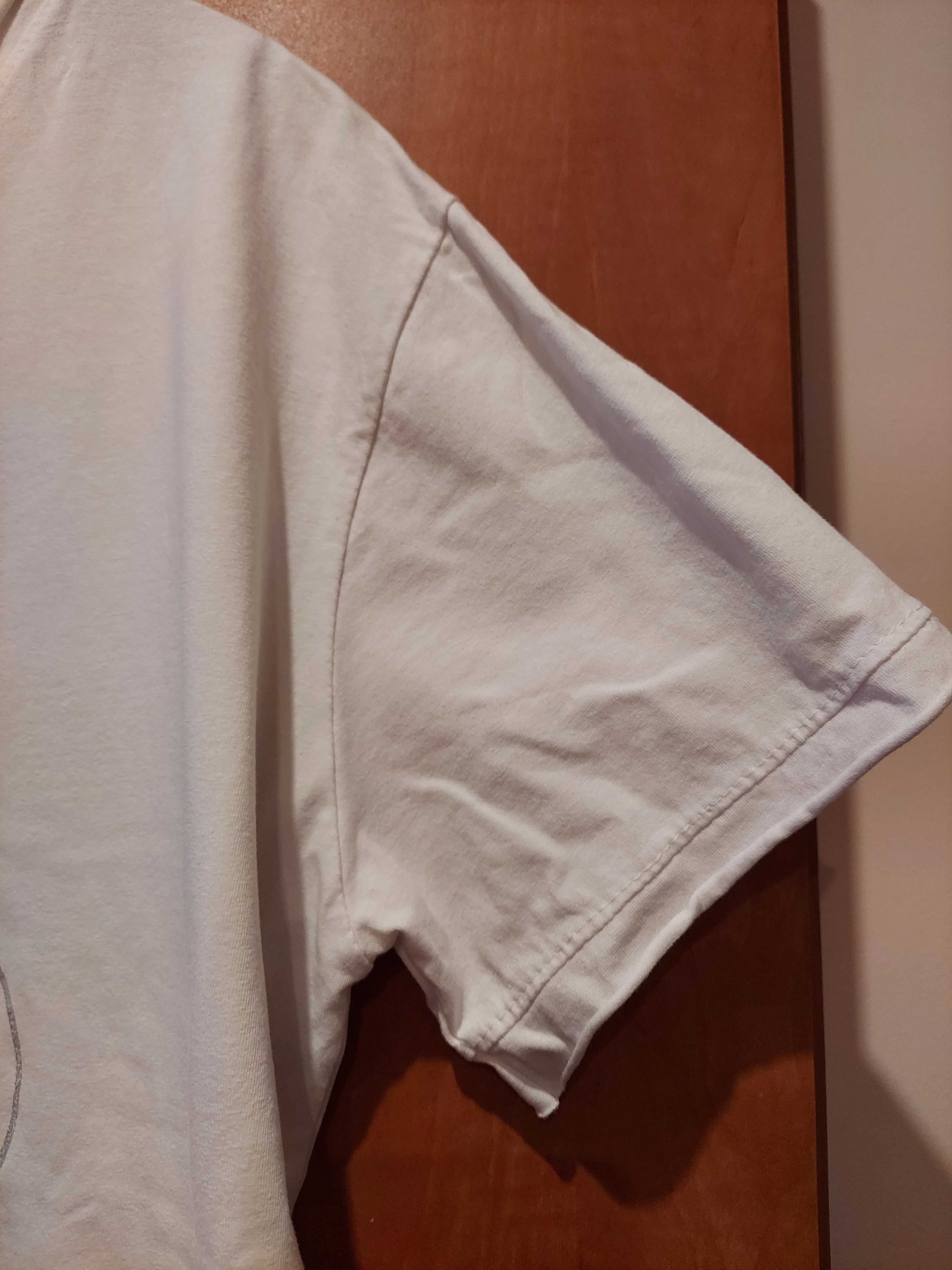 Bluzka biała- t-shirt ze srebrną aplikacją