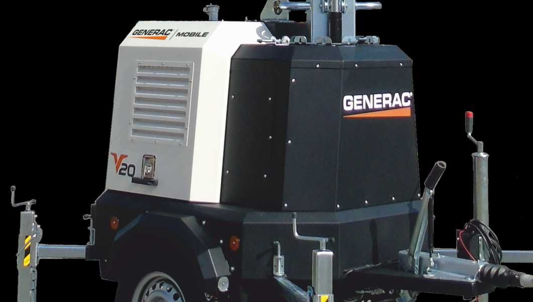 Maszt oświetleniowy GENERAC V20(4XLED) WYPOŻYCZALNIA! 24/7 8M 6000m2