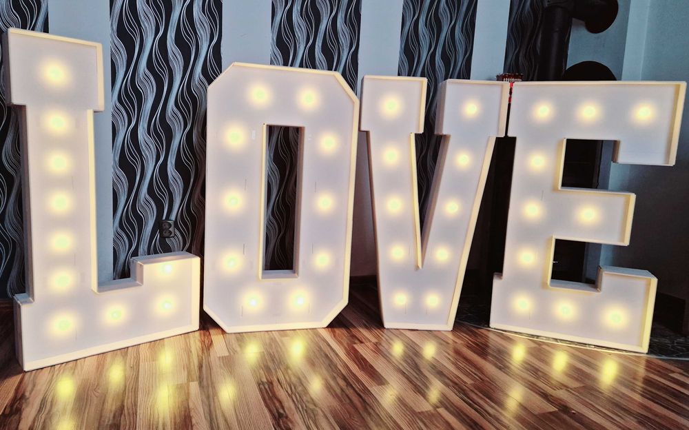 Wynajem napisu led LOVE 93cm ślub,wesele, sesja zdjęciowa