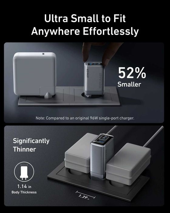 Зарядний пристрій ANKER Prime™ GaN Charger 2C+A 100W EU (A2688)