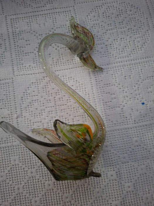 cisne em vidro murano