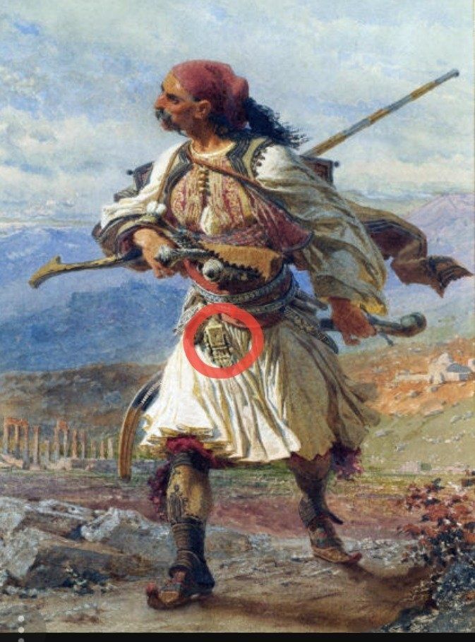 Pojemnik na proch Palaska wojna Grecja Imperium Osmańskie mosiądz