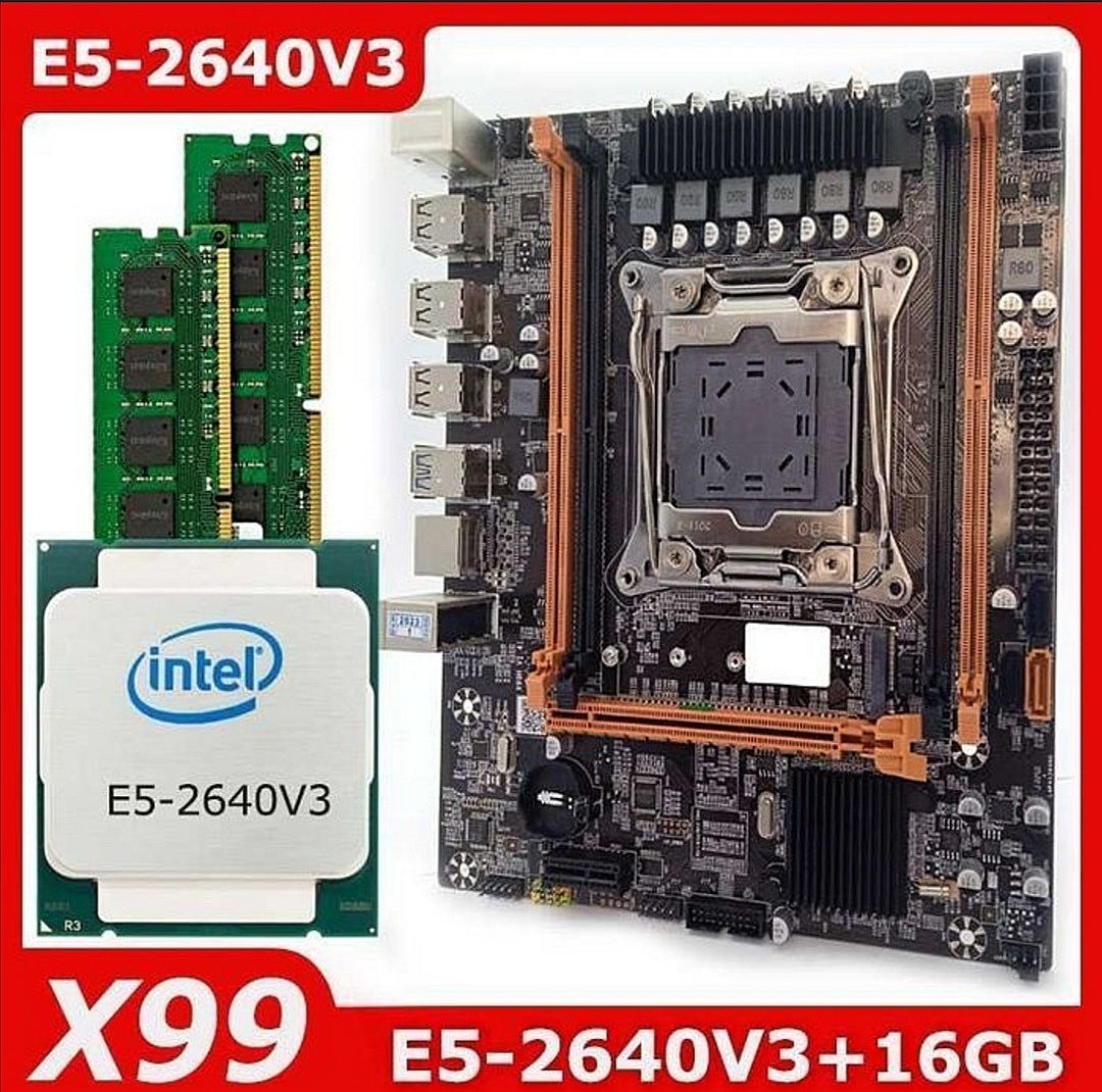 Комплект Xeon e5 2640v3, 16gb ddr4, x99