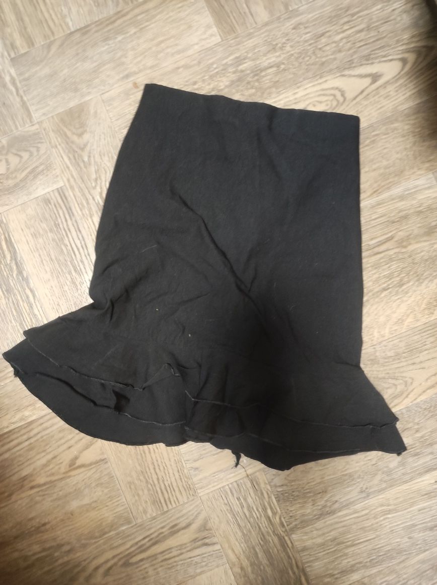 Женская чорная юбка мини со сборками спереди,чорна спідниця жіноча,plt