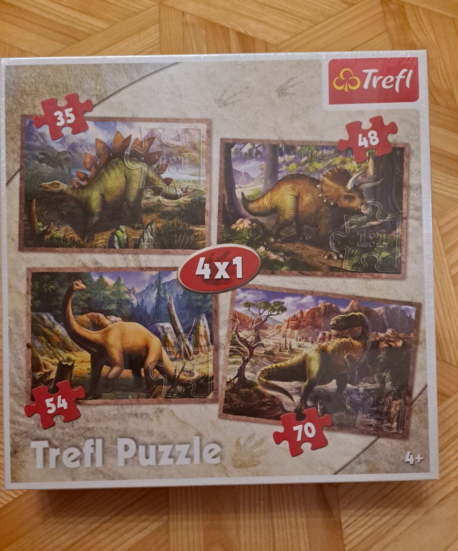 Puzzle Dinozaury Trefl 4x1