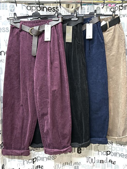 Брюки тёплые, вельветовые, натуральные, Италия, 44-52