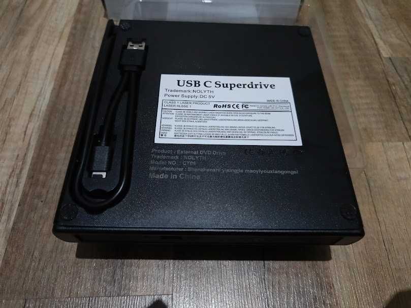 Zewnętrzny napęd DVD, USB 3.0 do laptopa PC Windows Mac