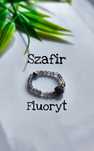 Szafir, fluoryt - pierścionek elastyczny