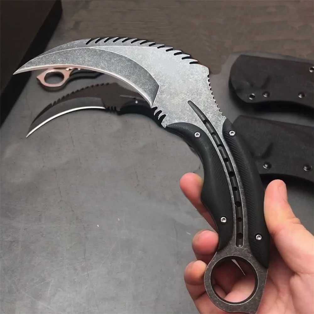 Nóż Karambit taktyczny CZARNA WDOWA Full Tang CS-GO ND47