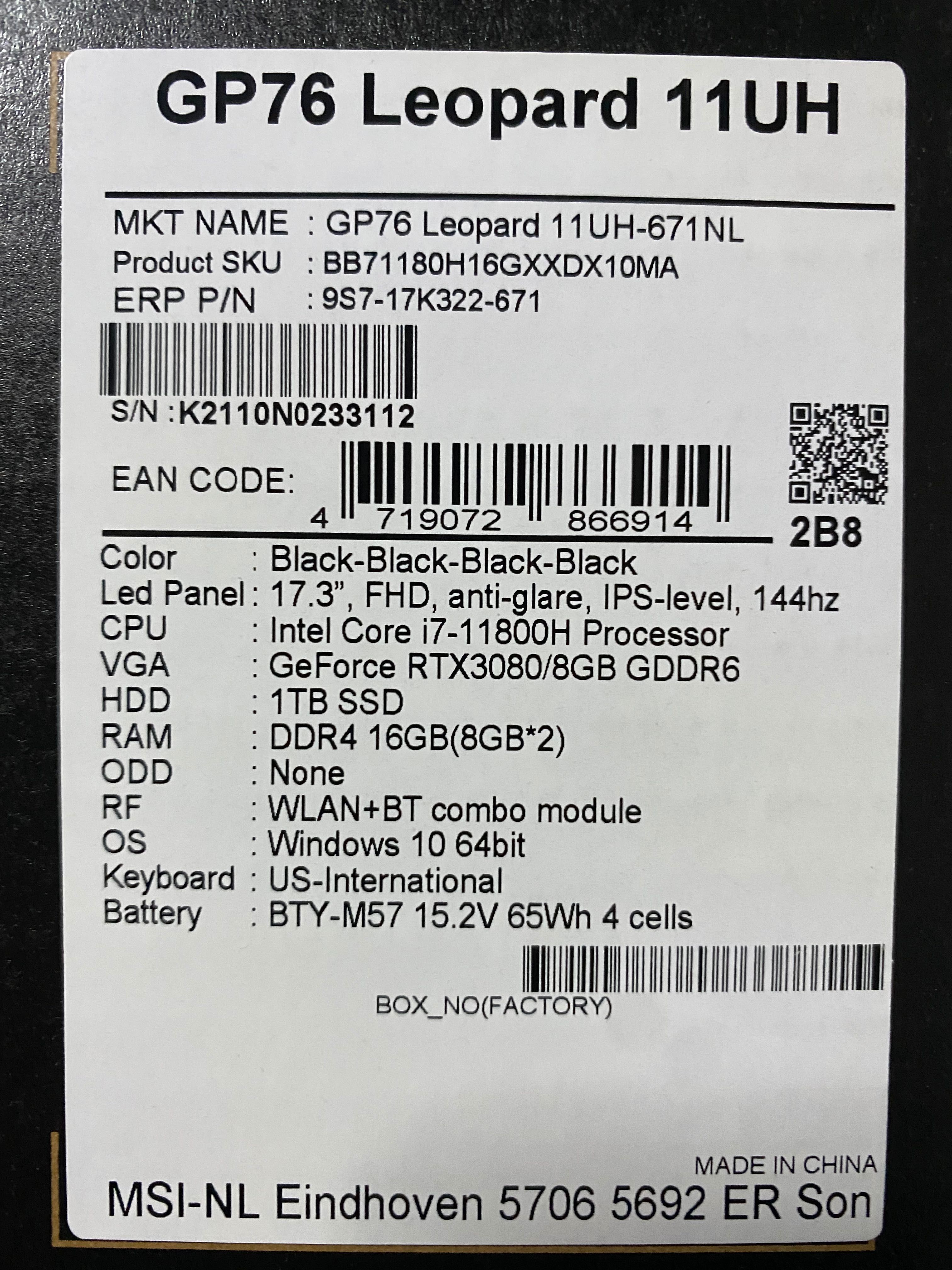 Msi gp76 Leopard gamingowy 17,3 cale