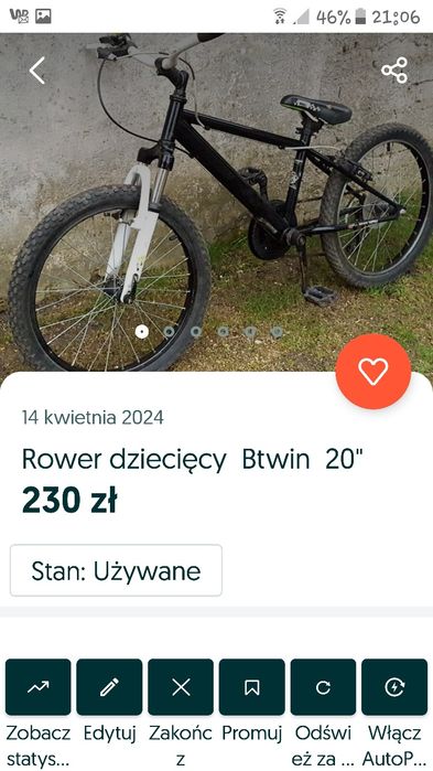 Rower dziecięcy 20 i 24 inne rowerek
