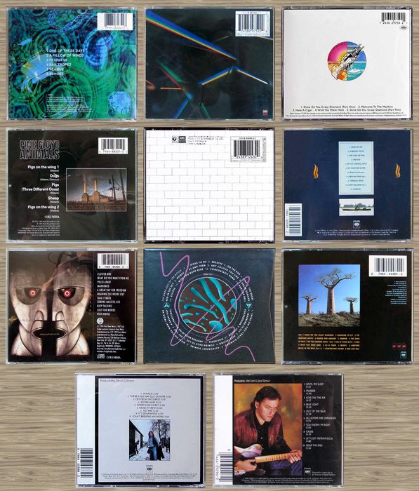 CD Pink Floyd 71, 73, 75, 77, 79, 82, 87, 94, 88, 95 / Gilmour 78, 84
