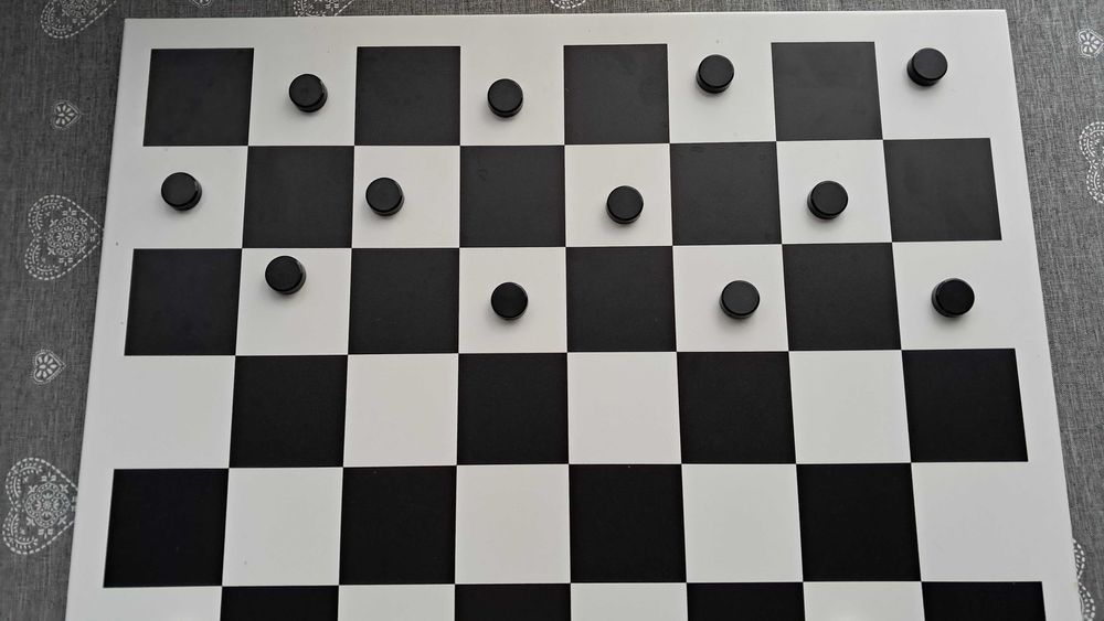 Duża metalowa tablica - Warcaby - magnetyczne