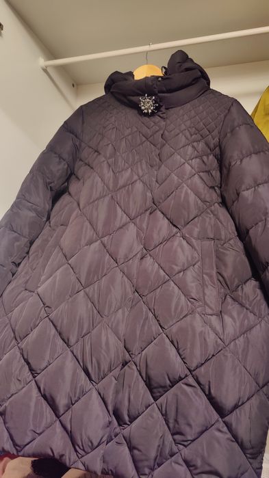 Женское зимнее пальто р.58 чёрный цвет / зимняя куртка