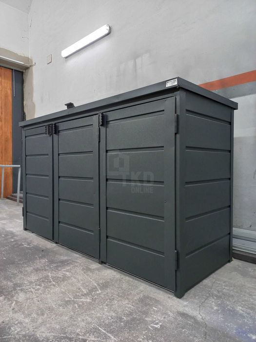 Zabudowa Koszy Na Śmieci Wiata Obudowa 207X80X120 Cm 3X240L Tkd603