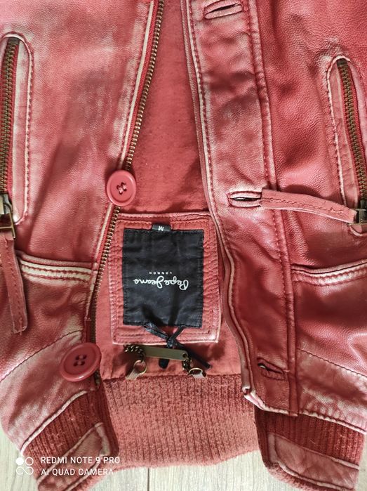 Kurtka skórzana pudrowy róż