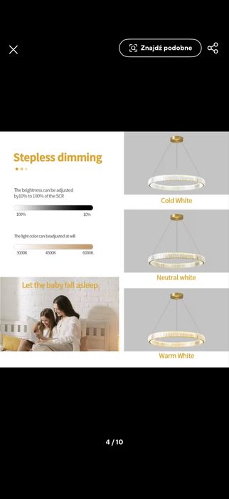 Elegancki Kryształowy Żyrandol LED 2 Okręgi