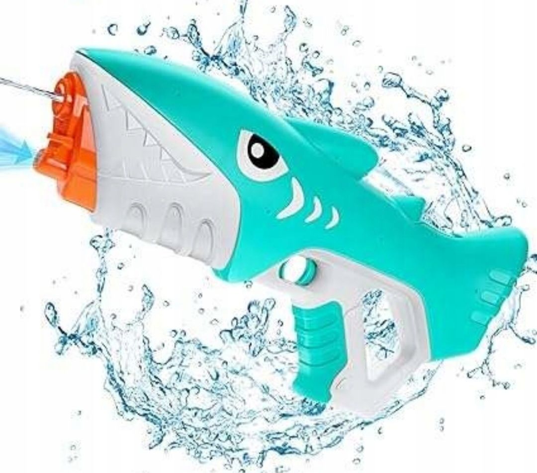 Zielony pistolet na wode rekin elektryczny