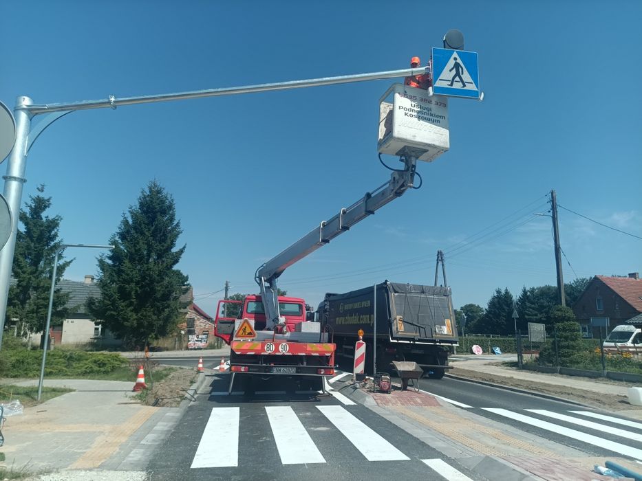 Wynajem podnośnika koszowego 34m i 22m wycinka drzew