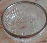 Taça vidro transparente vintage com 28 cm e fabricada na Inglaterra