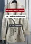 XS S M oversize wełniany kardigan ciepły vintage 100% wełna jakość