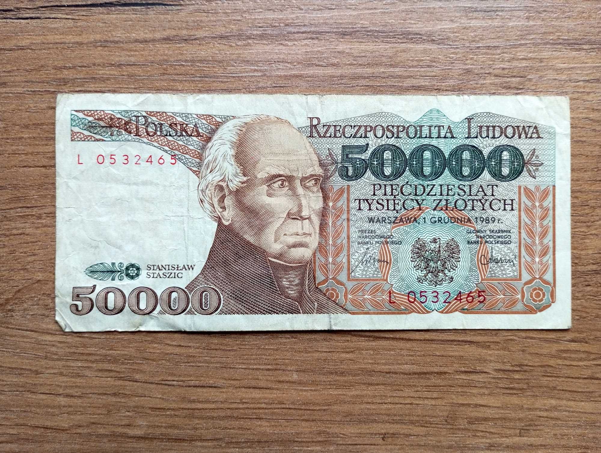 50000 zł 1989  - L -  Rzadka Seria