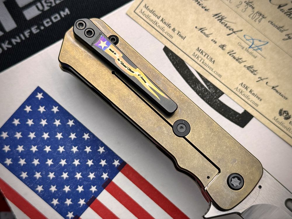 Нож Medford TFF-4 Bronze Titanium Black G10 Satin Drop Point S35VN