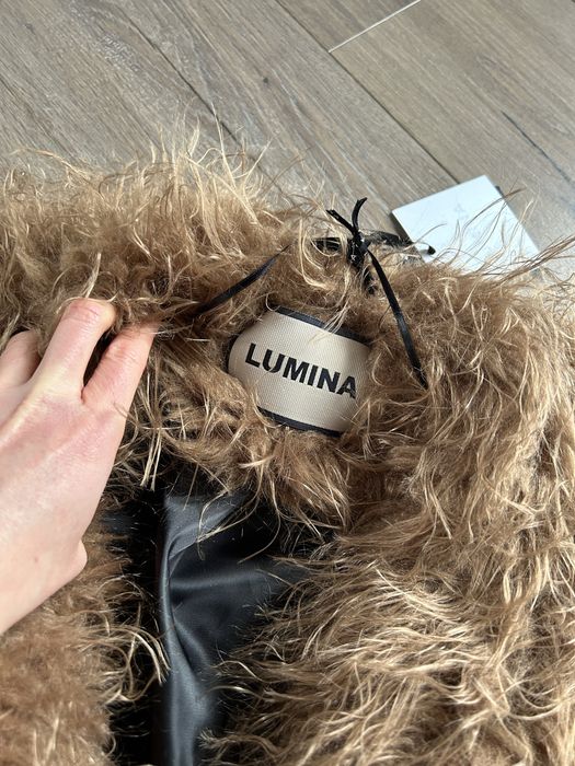 Lumina sztuczne futro futerko plaszcz beżowe camel one size