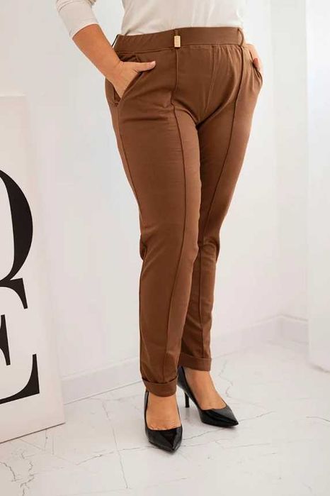 Bawełniane spodnie damskie Plus Size elastyczny pas 4XL-9XL