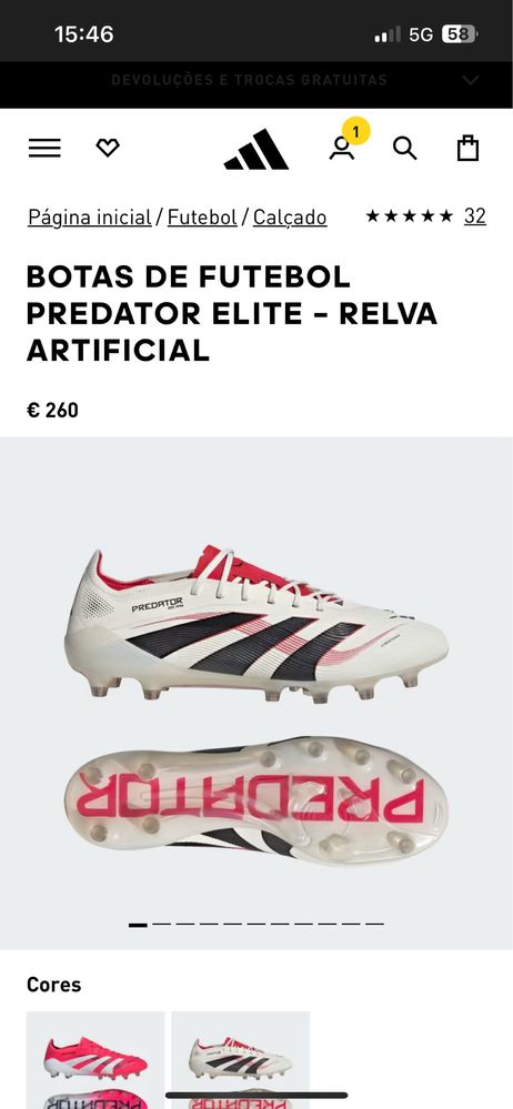 Chuteiras Adidas Predator Elite- AG