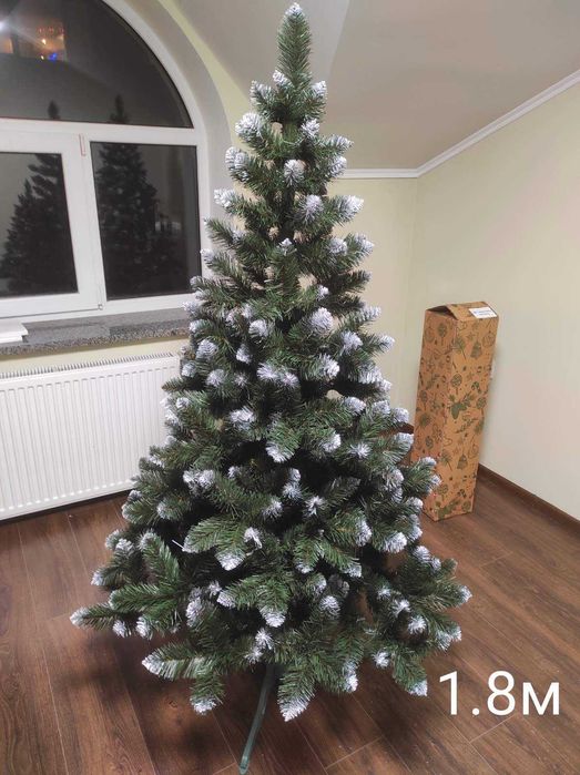 ТОП Засніжена штучна ялинка з білими кінчиками пвх, искусственная елка