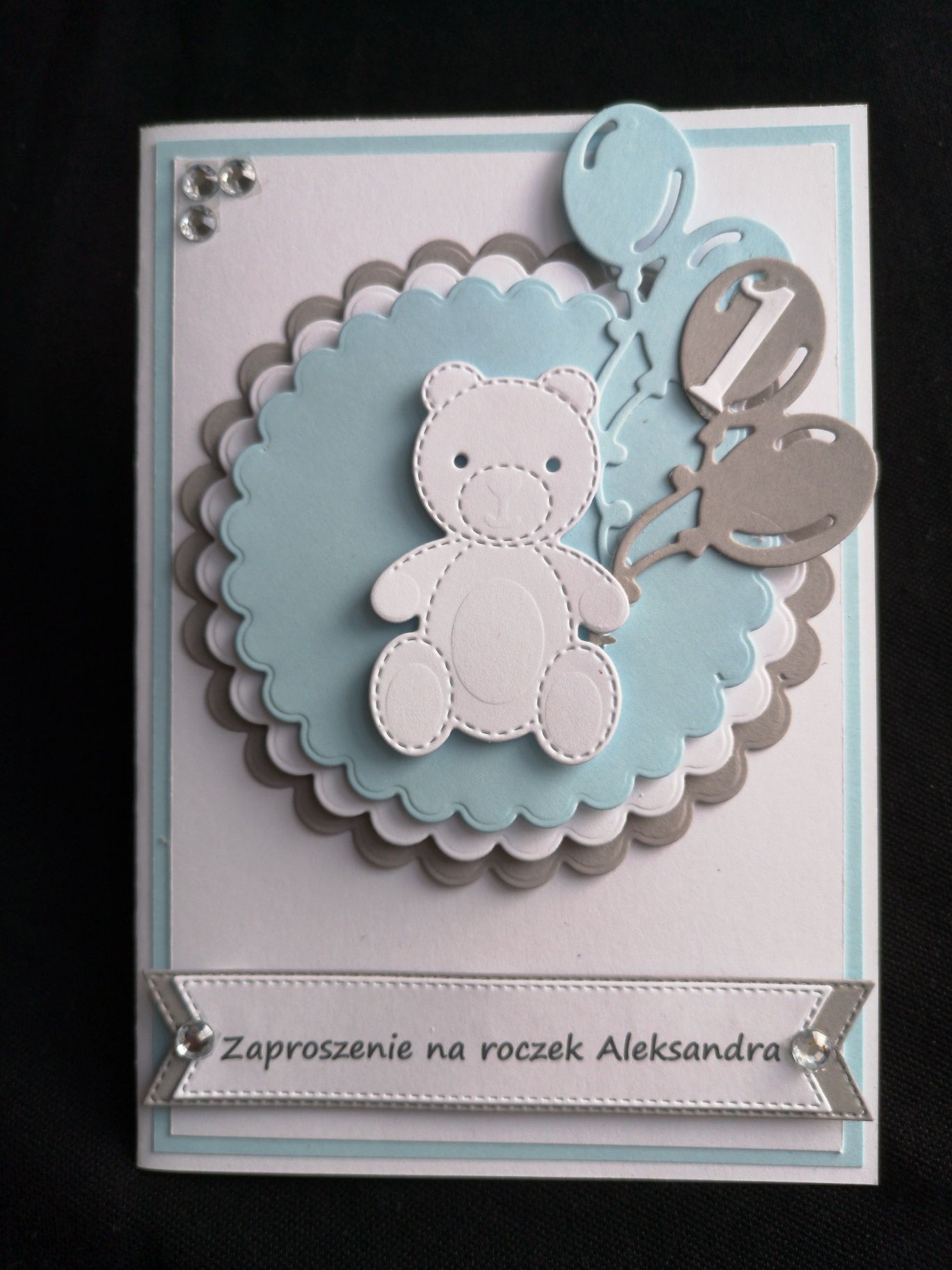Zaproszenia na roczek . Zaproszenia urodzinowe. Ręcznie robione