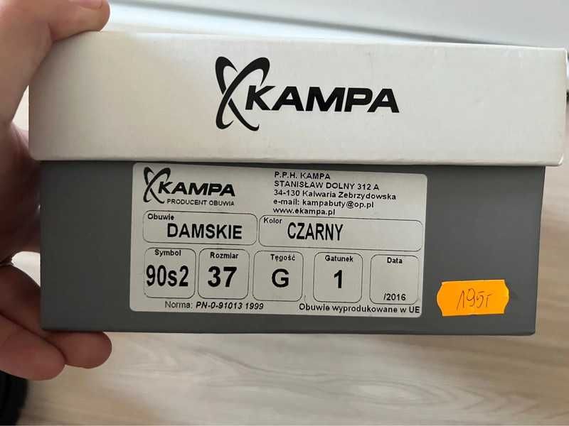 Buty skórzane Kampa czarne 37 jak nowe