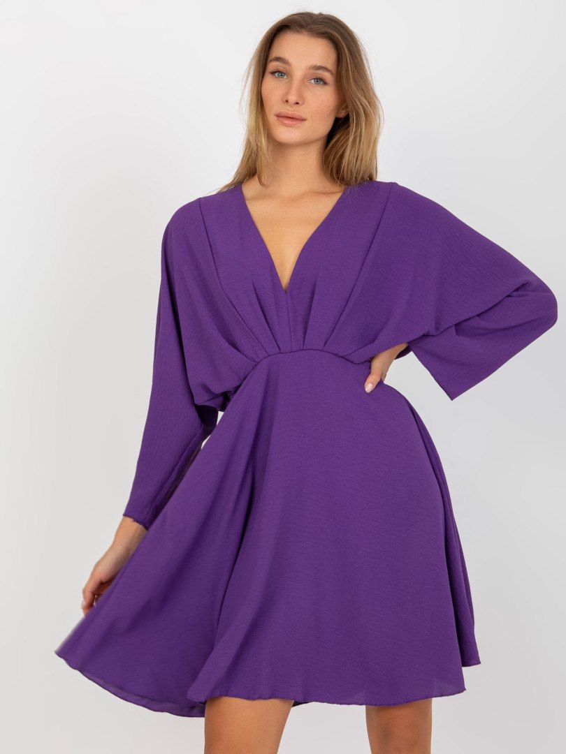 Sukienka Zayna fioletowa z szerokim rękawem