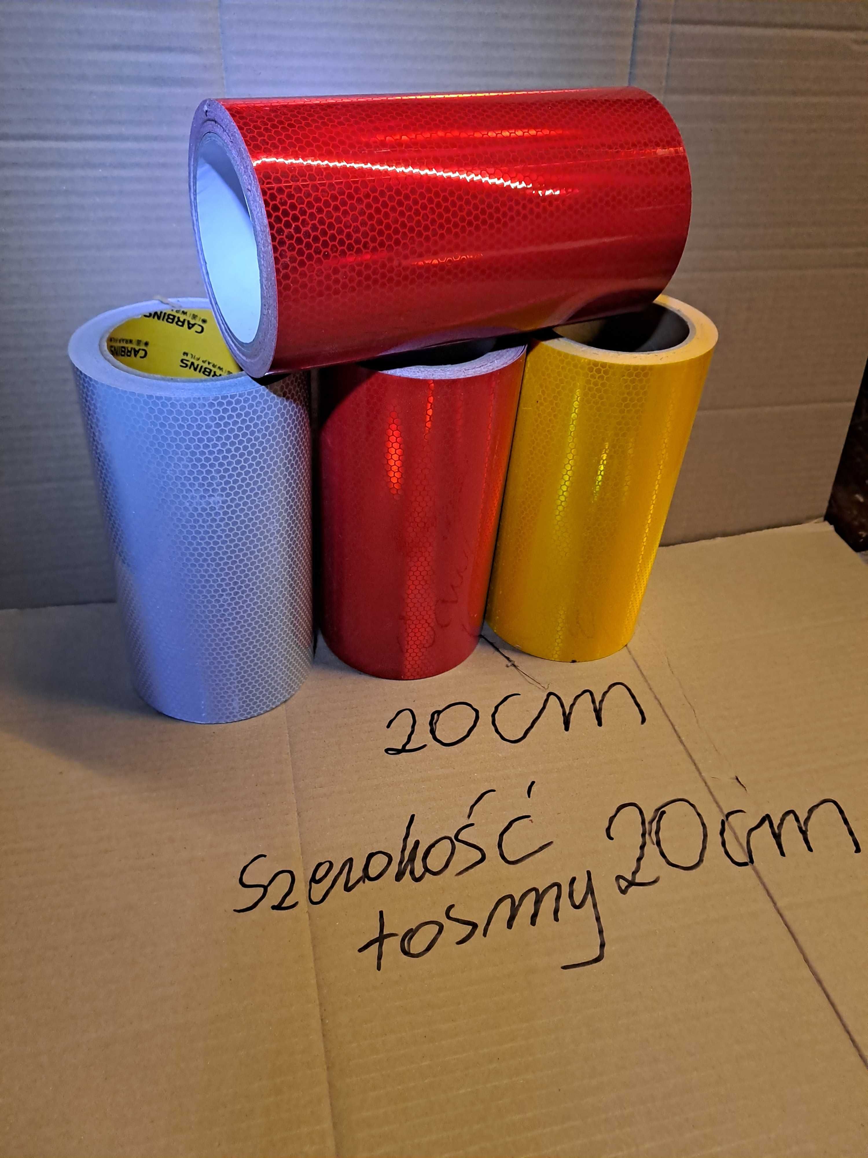 taśma odblaskowa samoprzylepna 20cm ostrzegawcza plaster miodu