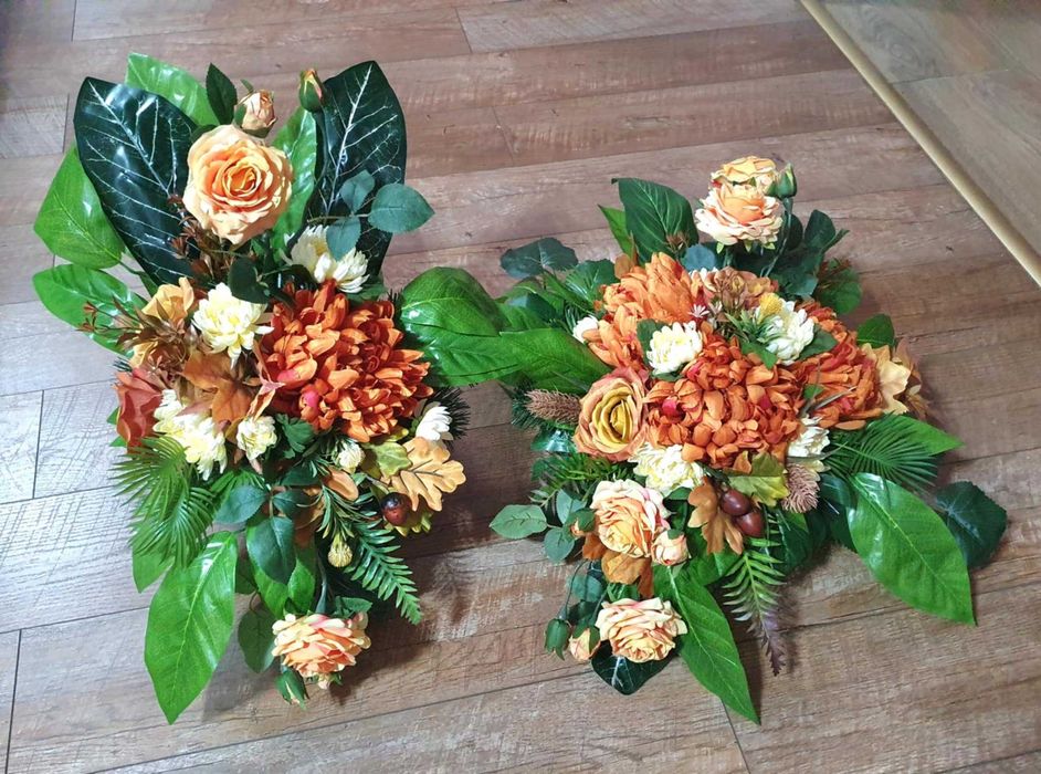 Zestaw wiązanka z bukietem na grób, nagorbna