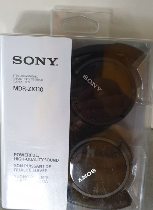 NOWE słuchawki SONY MDR-ZX110 nauszne czarne przewodowe
