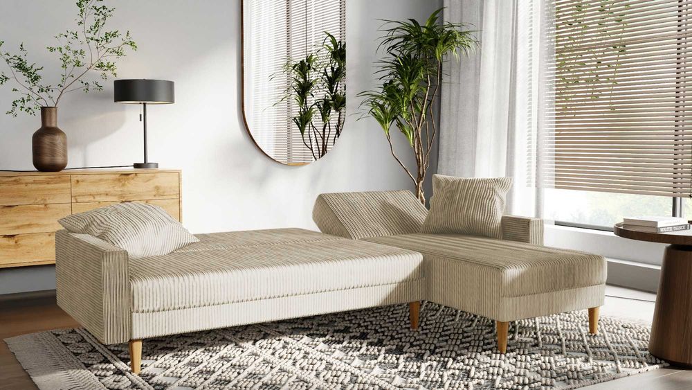 Nowy narożnik Regulowane oparcie funkcja spania uniwersalny sofa