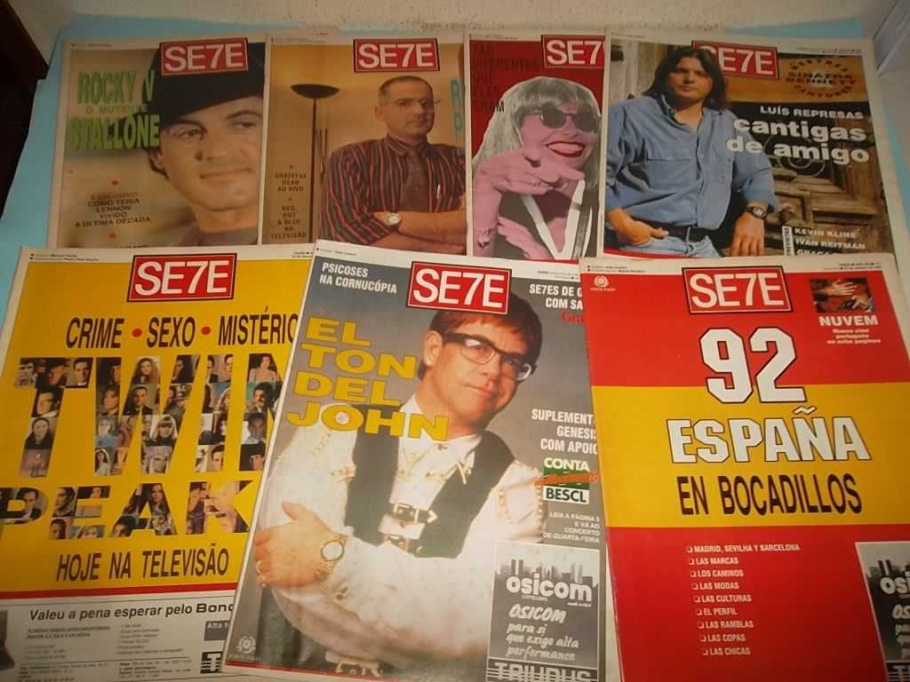 Jornal semanário SE7E , lote 28 jornais dos anos 80/90.