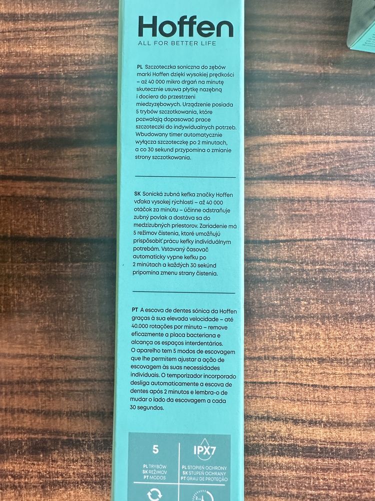 Hoffen Sonic Toothbrush | Szczoteczka soniczna | NOWA, z etui