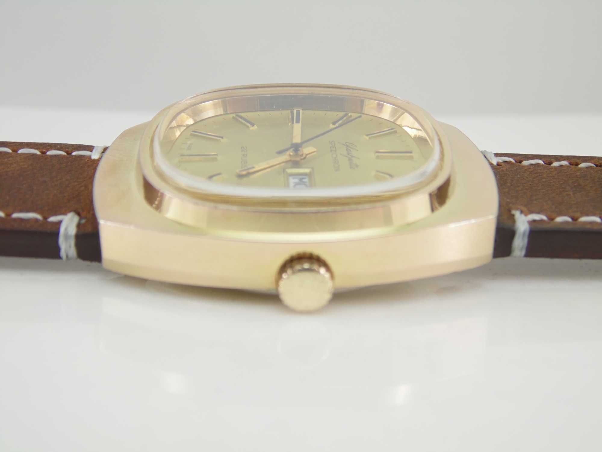 Niemiecki mechaniczny zegarek Glashutte spezichron . automatic 22 kam.