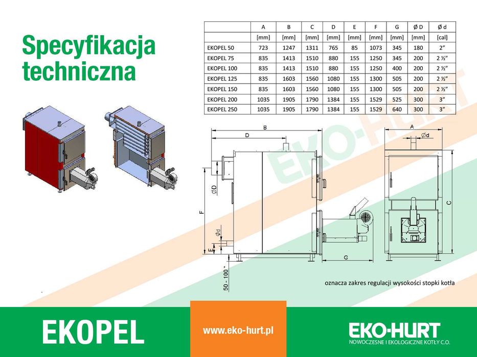 Kocioł pelletowy 50 kW EKOPEL piec na pellet 5 klasa ECODESIGN ZUM