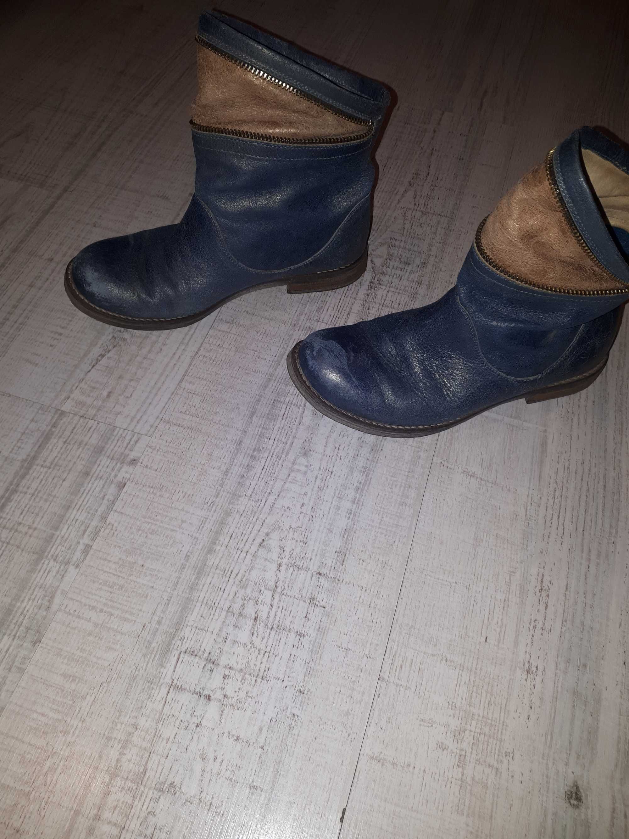 Buty Gino Rossi 35  niebieskie zamki